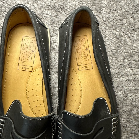 Mercanti Fiorentini Men's Navy Leather Loafers Size 12 - Picture 2 of 9